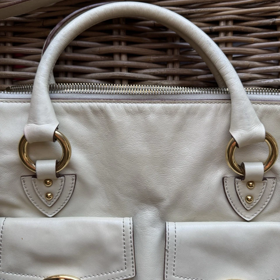 MARC JACOBS CARLA CALFSKIN LEATH LARGE TOTE BAG PURSE FLAW! See Pics - Image 4 of 4