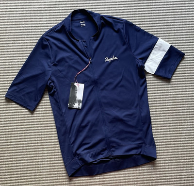 Rapha Core leichtes Herren-Jerseyoberteil mit Reißverschluss in Blau Größe M neu mit Etikett 