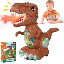 Dinosaur Toys for Toddlers 3-5, Roaring Light Up Dino Medium, Brown