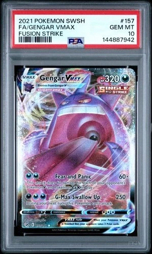 PSA 10 Gengar Vmax 157/264 Pokemon Fusion Strike Sword Shield