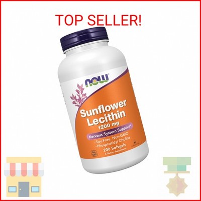 Sunflower Lecithin Softgels 1200mg with Phosphatidyl Choline - 200 Count