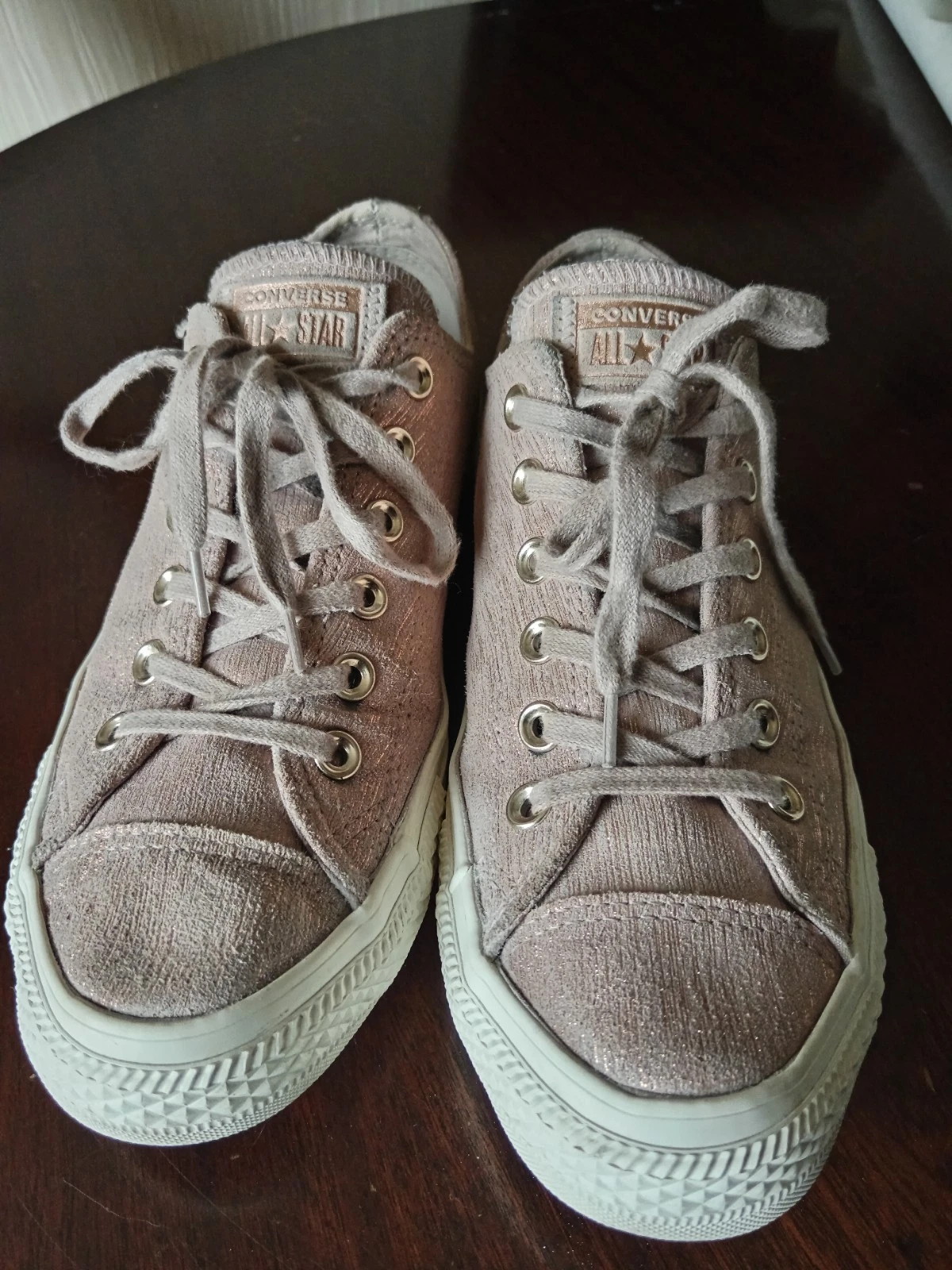 Scarpe basse Converse donna CTAS metallo prezioso scamosciato 561649C tortora UK 7