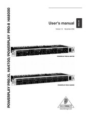 Behringer Manuale di Istruzione Powerplay pro-xl HA4700/pro-8 HA8000 in Tedesco
