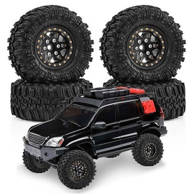 4PCS 1.0'' Brass Rubber Beadlock Wheels Tires for 1/18 TRX4M SCX24 FMS Ascent-18