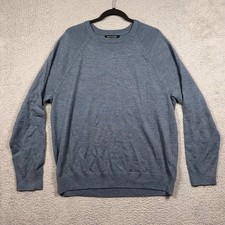 Banana Republic Baruffa Italian Merino Yarn Crew Neck Men XL Blue Sweater Preppy
