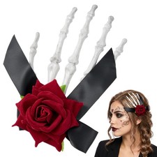 Skeleton Hand Hair Clip for Halloween Costumes , Goth Bone Hair Claw Clips fo...