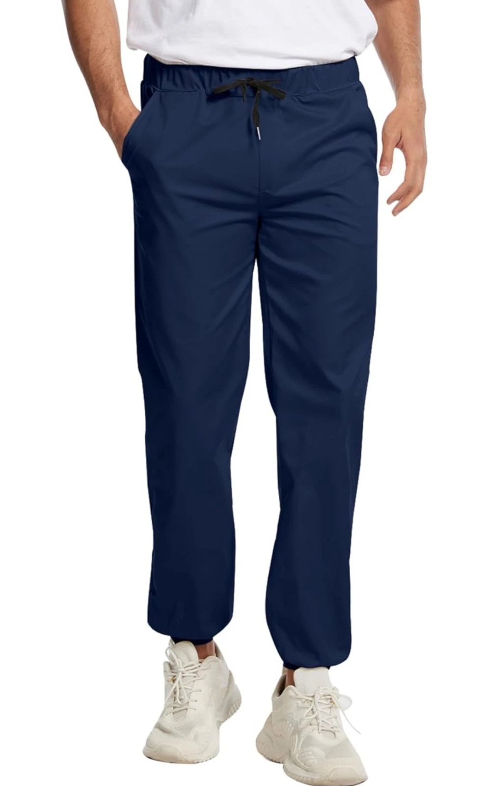 LVCBL Men’s Navy Blue Joggers 2XL 3XL - Lightweight Elastic Waist Lounge Pants