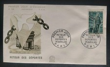 Enveloppe Premier Jour Timbre Retour Des Déportés N° 1447 Oblitéré Paris 1965