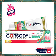 Corsodyl Gum+ Sensitivity Whitening Toothpaste 75ml Gum Care Fresh Breath UK