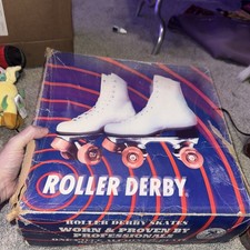 Vintage Black 197 7 Roller Derby Roller Skates Sz 6 W/ Box And Paperwork