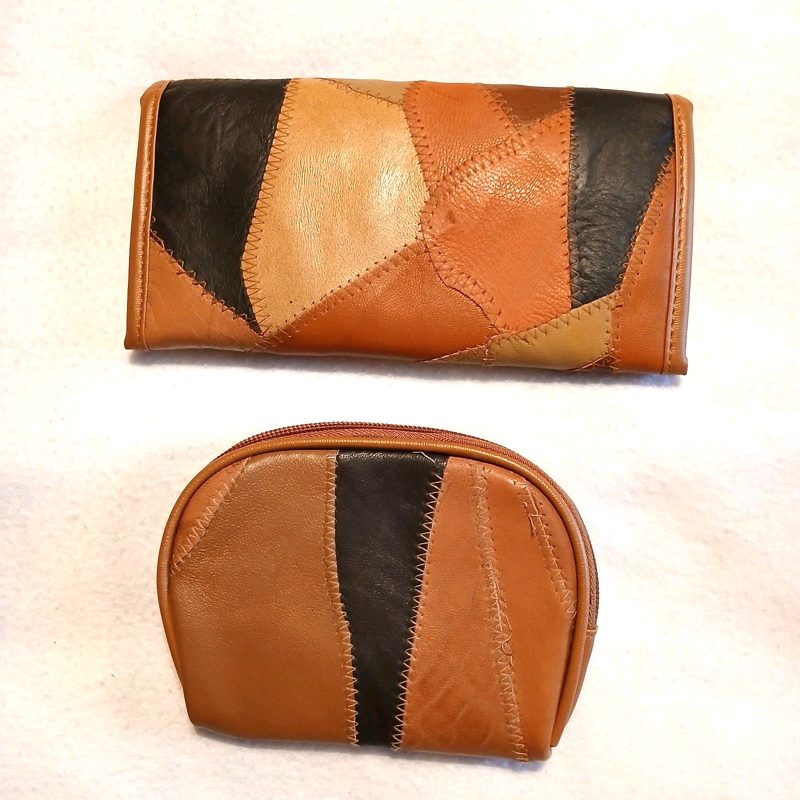 Patchwork Leather Handbag Purse Shoulder Bag Coin… - image 11