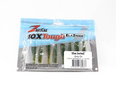 Zman Soft Köder Slim SwimZ 2.5 Zoll 8/Pack Dirty Oil (4687)