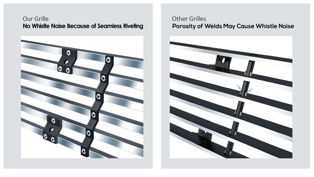 For 2013-2017 Chevy Traverse Logo Show Main Stainless Silver Billet Grill Insert