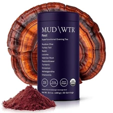 MUDWTR Rest Evening Mushroom | 2,240mg Adaptogenic Mushroom Tea | 30 Servings