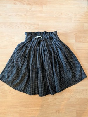 Zara Rock Gr. XS  grau-schwarz kariert Midirock mit Falten wie Neu