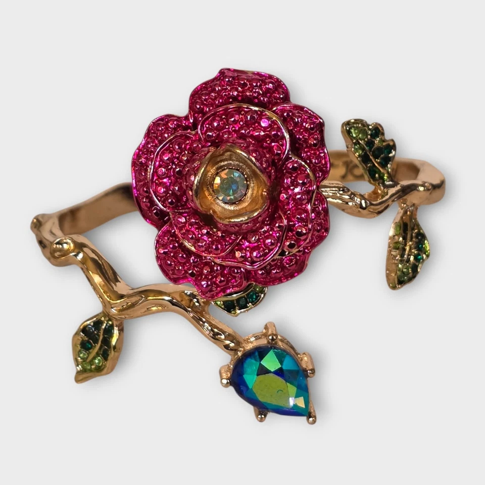 Pulsera con bisagras Betsey Johnson rosa rama cristal estrás Foto 2 de 4