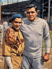Babe Ruth & Rabbit Maranville Colorized Art  Colorized 8x10 Print-FREE SHIPPING