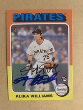 SIGNED 2024 ALIKA WILLIAMS TOPPS HERITAGE PITTSBURGH PIRATES ROOKIE RC MLB 