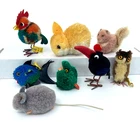 Steiff Woolen Collection x8 1960s 4 ID Rooster Fish Owl Frog Crow Mouse Squirrel