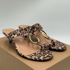 Vince Camuto Kimena Sandal Women 7.5 Brown Leopard Toe Loop Kitten Heel Ebay2550