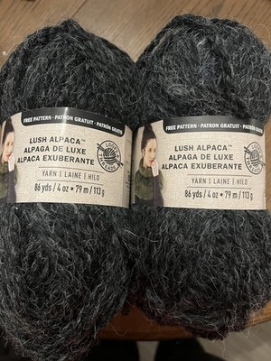 Loops And Threads Lush Alpaca Yarn Super Bulky Size 6 Charcoal 4 Skeins Same Lot