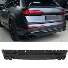 Heckdiffusor Diffusor Doppelrohr passt für Audi Q7 4M 2.0T 19-23 Glanz Schwarz