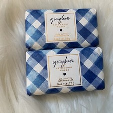 Bath  Body Works Gingham Shea Butter Cleansing Bar Soap - New x2
