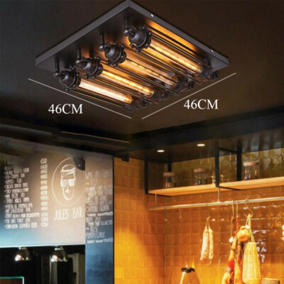 Industrial Steampunk Ceiling Lamp Cage Chandelier Light Pendant Loft Fixtures