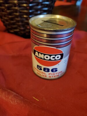 Amoco 586 Motor Oil, Vintage Advertising Coin Bank Tin Can - 83753 | eBay
