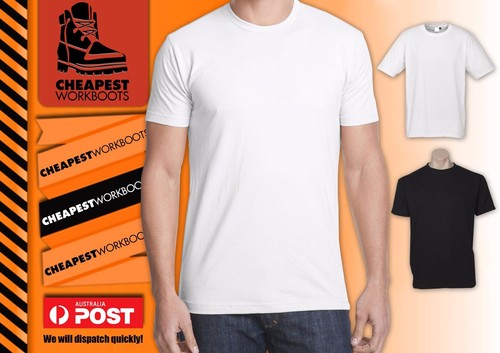 Mens Plain 100%Cotton Blank T-shirt Tee 