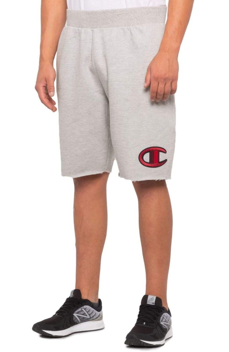 Champion Reverse Weave Cutoff Shorts Gray Big C Logo Mens