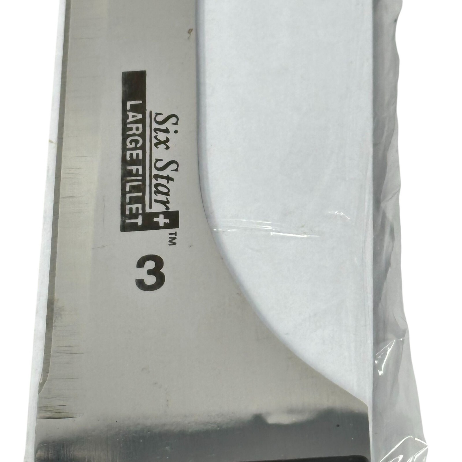 Ronco Six Star Knife Set 1 3 6 Showtime Large Fillet Saw Black Handle Stainless