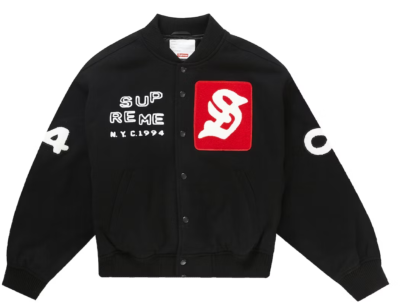 Supreme Tourist Varsity Jacket Black Size Medium FW Streetwear DS