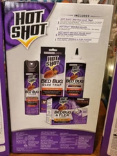 Hot Shot Bed Bug Killer Glue Trap Killer Dust Flea Fogger Treatment Kit FREE SnH