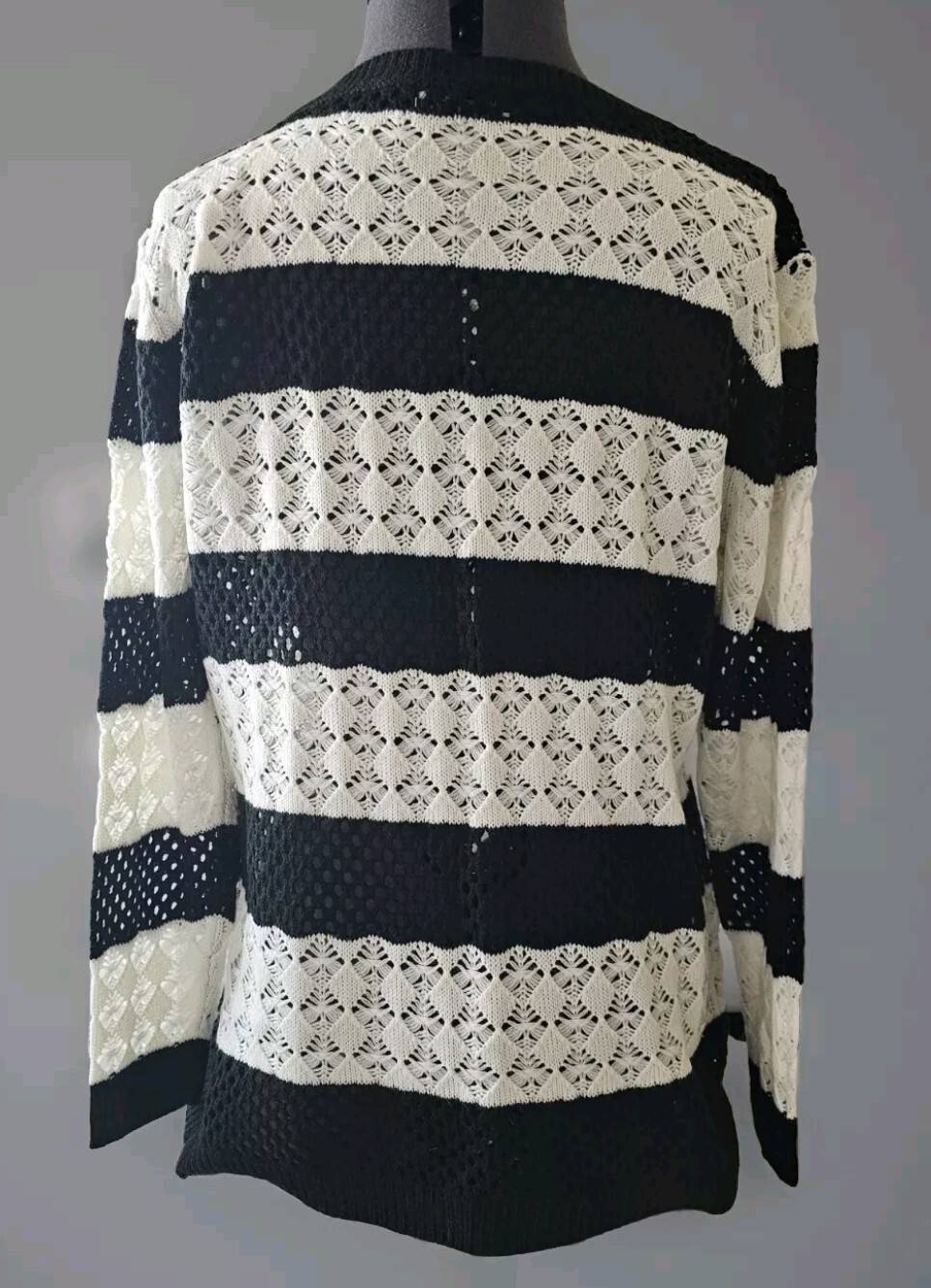 Young Threads Lightweight Openwork Sweater Black … - image 3