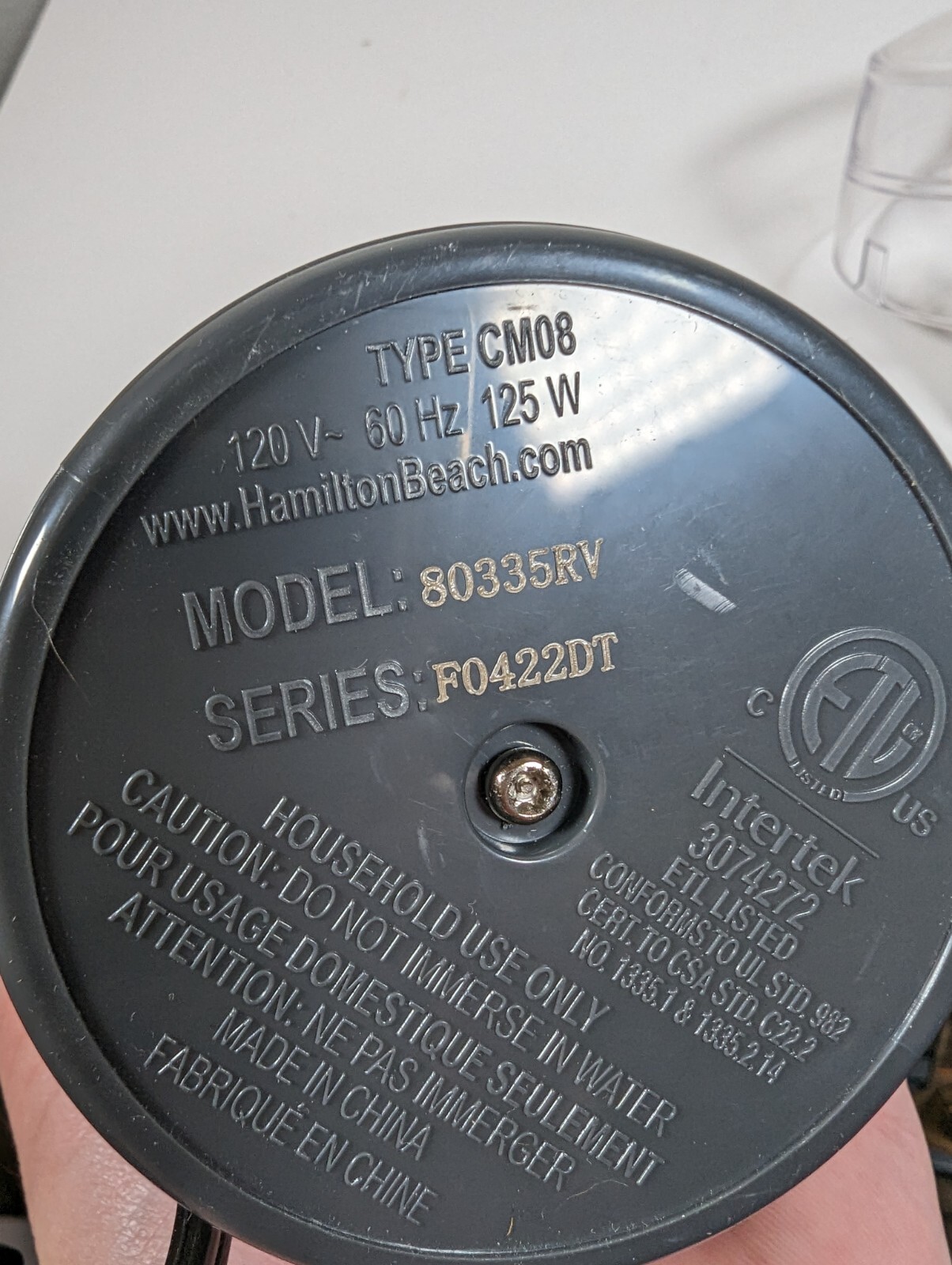 Hamilton Beach 80335R 12 Cup Coffee Maker Black, New base + cap