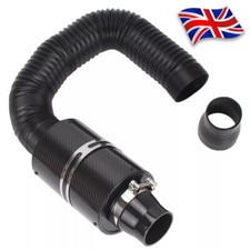 3" Carbon Fibre Cold Air Filter Feed Enclosed Intake Induction Pipe Hose Kit UK
