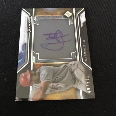 2016 Topps Strata Juan Gonzalez Black Auto Autograph #40/50 Rangers