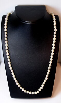 23.75 inch Strand Akoya Cultured Pearls 6-6.5 mm 14K White Gold Was $1,595 Video
