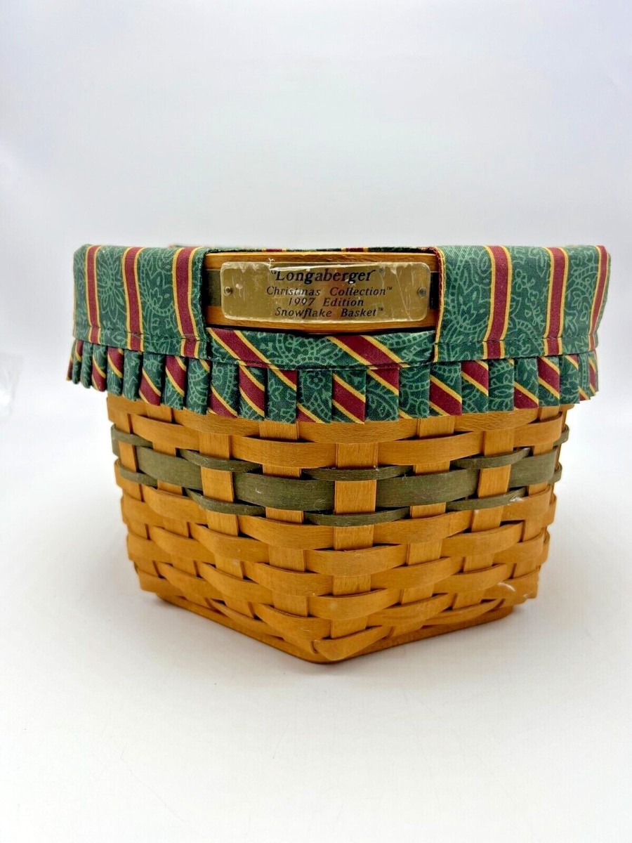 Longaberger 1997 Christmas Collection-Snowflake Basket-cloth and