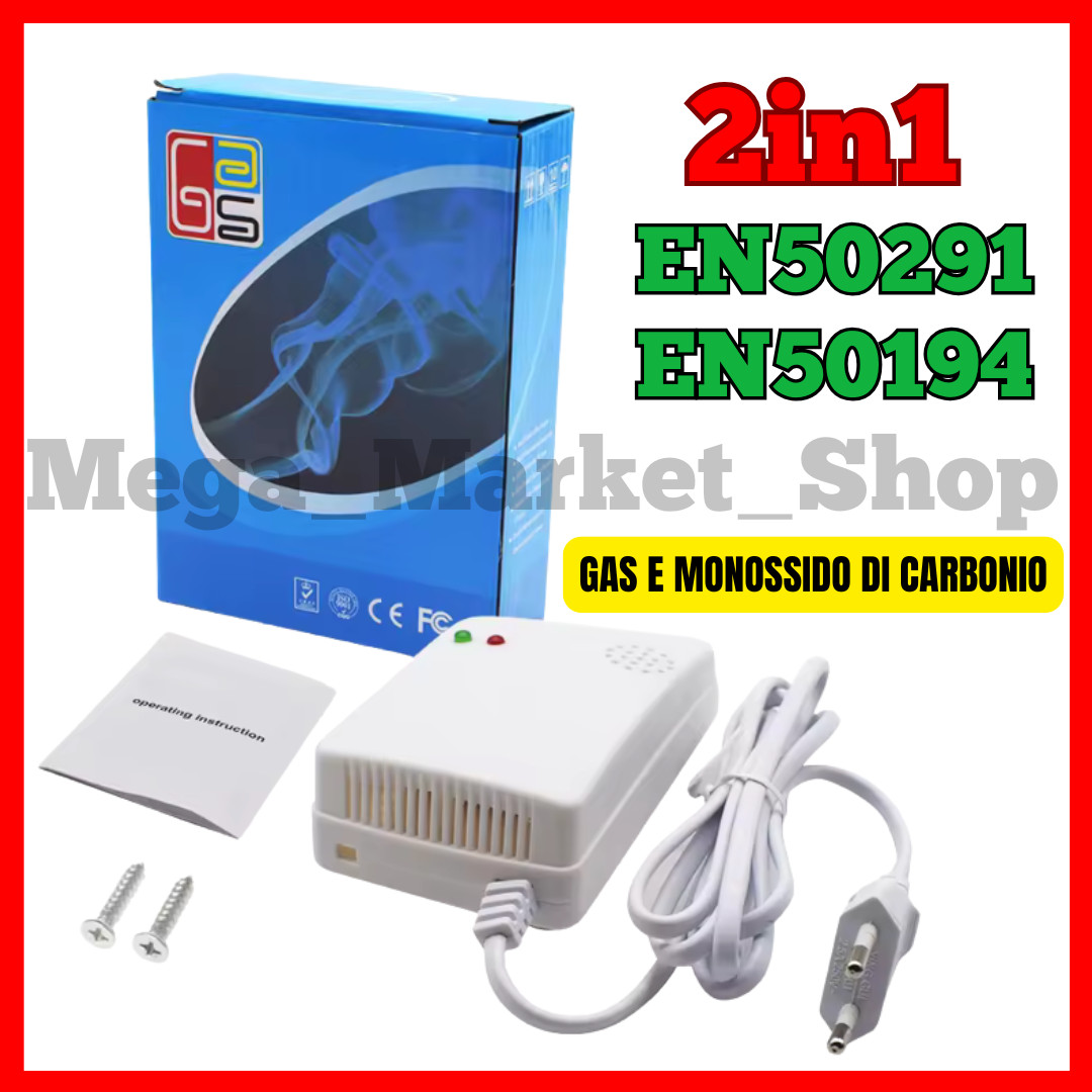 Rilevatore Gas 2in1 High-Tech - Allarme Fughe Metano GPL per Casa