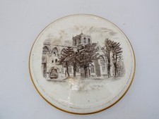 VINTAGE POTTERY CHINA TEAPOT POT STAND TRIVET SOUVENIR HISTORIC BUILDING