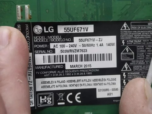 👌Carte mère EAX66054603(1.5) POUR TV LG 55UF671v👌 - Photo 4/9