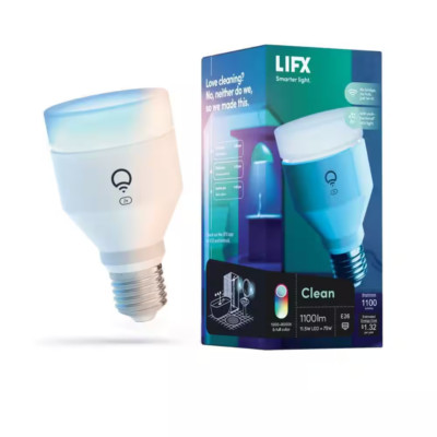 75-Watt Equivalent A19 Clean RGB Multi-Color Smart Wi-Fi LED Light Bulb, Works w