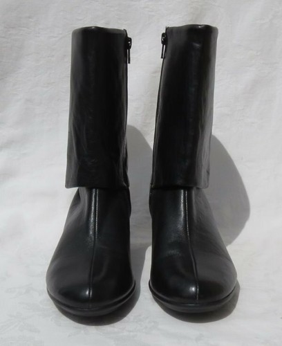 UMBERTO RAFFINI Black Leather Embroidered Ankle Boots Shoes size 37 US 6 6.5 EUC - Picture 2 of 9