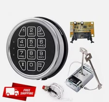 Gun Electronic Safe Lock ‎Replacement Chrome Keypad with Solenoid 2 Override Key