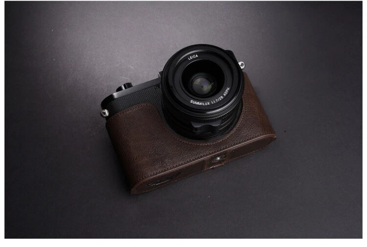Genuine Leather Half Case Camera Body Case For Leica Q2 Q q-p Typ116 Handmade - Image 4 of 4