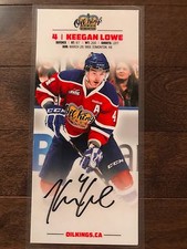 Keegan Lowe Edmonton Oil Kings Autographed Laminated Picture Postcard