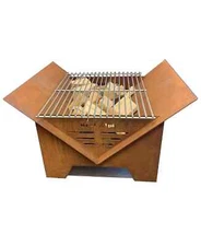 MONT ALPI Portable Steel Flat Packed Outdoor Wood Burning Fire Pit w/ carry bag