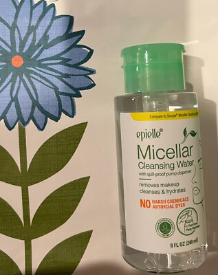 Epielle  Micellar Cleansing Water for Skin Care and Makeup Remover, 8 Oz- 1 Pack